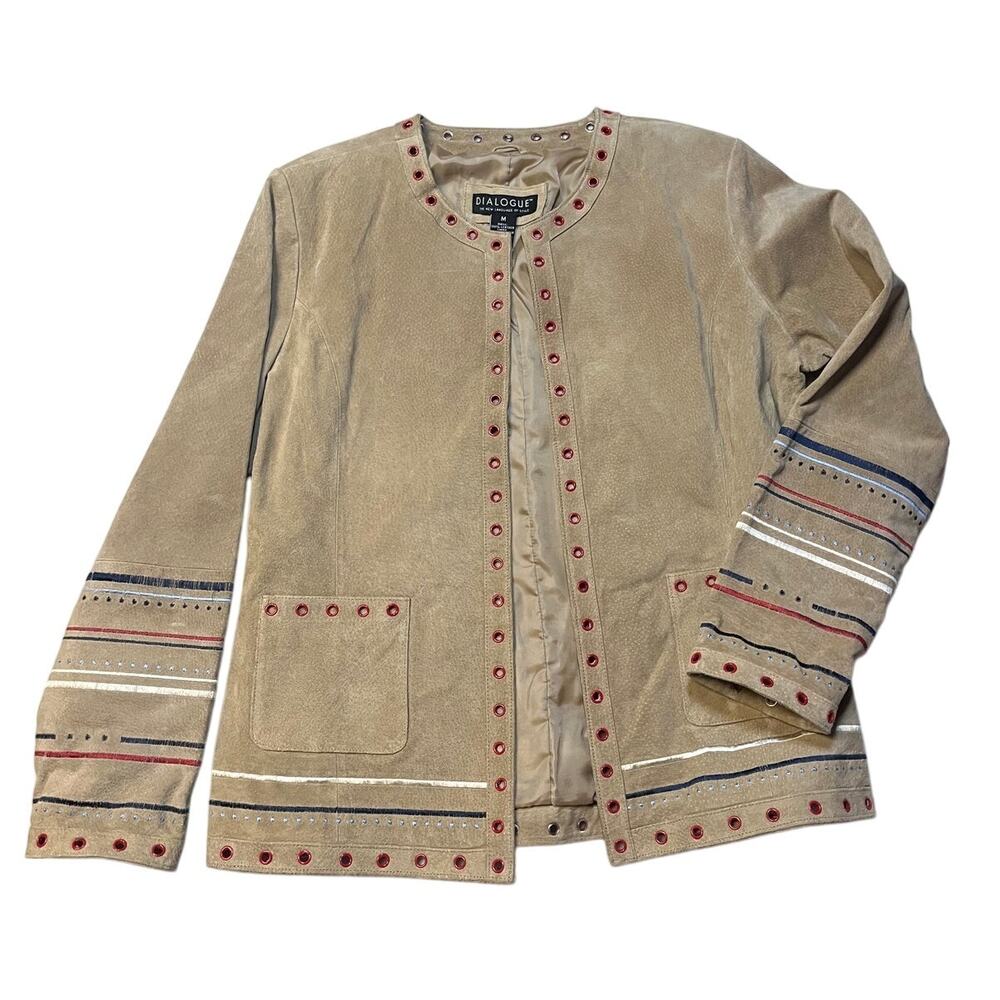 Vintage Suede Leather Jacket Dialogue Women's Size Medium
